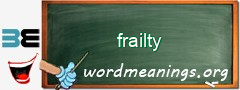 WordMeaning blackboard for frailty